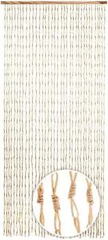 Шторы на дверь с деревянными бусинами ручной работы 90х180см. Kobolo