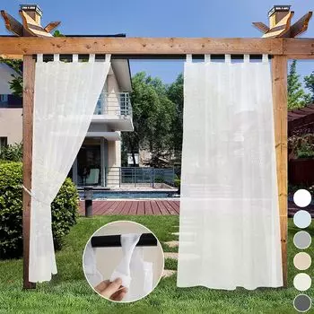 Шторы на люверсах 140х160 см 2 шт черные готовые непрозрачные шторы easy home, белый