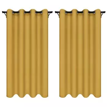 Шторы на люверсах 140х230 см 2 шт розовые готовые непрозрачные шторы Voppi, желтый