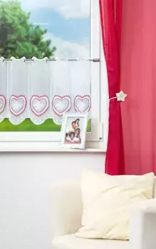 Шторы Plauener Spitze, красный