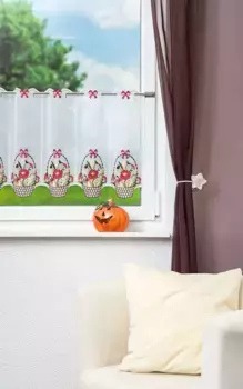 Шторы Plauener Spitze, красный