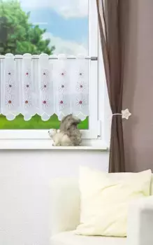 Шторы Plauener Spitze, красный