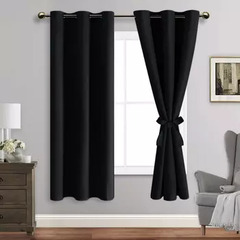 Шторы плотные Jiuzhen, черный
