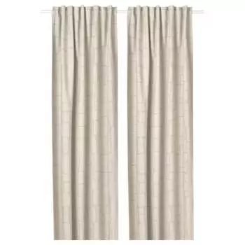 Шторы плотные затемняющие Ikea Lonnstavmal, 145х250 см, 2 штуки, бежевый