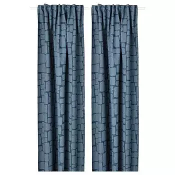 Шторы плотные затемняющие Ikea Lonnstavmal, 145х250 см, 2 штуки, синий