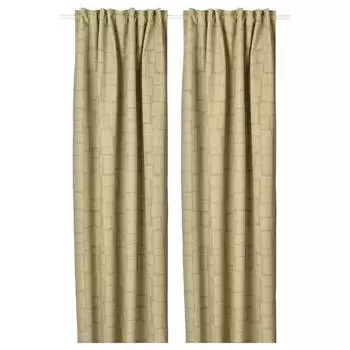Шторы плотные затемняющие Ikea Lonnstavmal, 145х250 см, 2 штуки, светло-зеленый