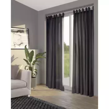 Шторы Primera «Stone-Washed», (1 шт.), уникальная ткань с практичными тканевыми петлями для подвешивания, антрацит