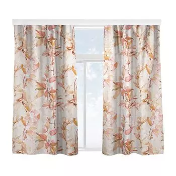 Шторы - Романтический цветочный акварельно-розовый, размер ВхШ: 275х260 см (2 шторы по 275х130 см каждая), материал: плотный бархат 510г/м. PPS. Digital Printing