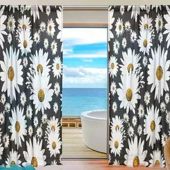 Шторы с цветочным принто Hyjoy