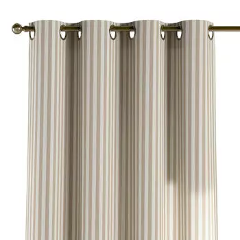 Шторы с люшками quadro Dekoria, бежевый/белый