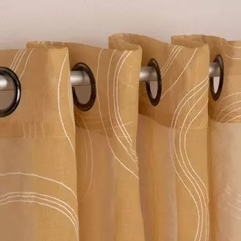 Шторы с металлическими люверсами 2 шт. Хлопок 140 х 245 см антрацит. Stof, желтый