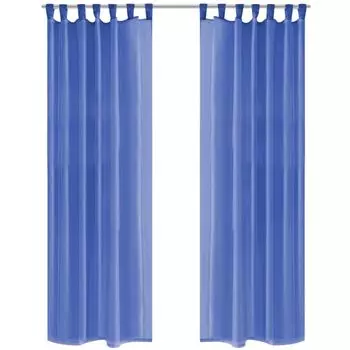 Шторы с петлями Levi 140x245см, белые шторы для спальни, фильтрация света Vidaxl, темно-синий