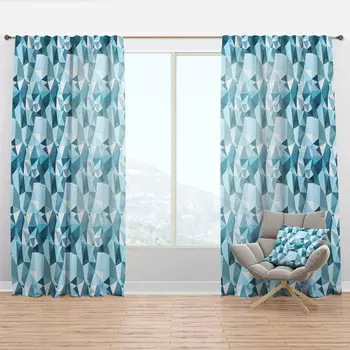 Шторы с принтом Designart Colourfields XXXIII, синий