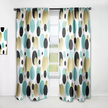 Шторы с принтом Designart, синий