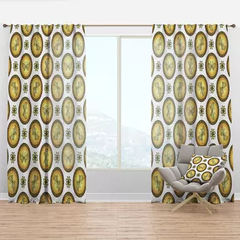 Шторы с узором Designart, золотой