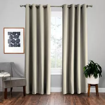 Шторы Topchances 213 см х 132 см, термоплотная штора, штора на люверсах, декоративная штора, непрозрачная плотная штора, темно-серый