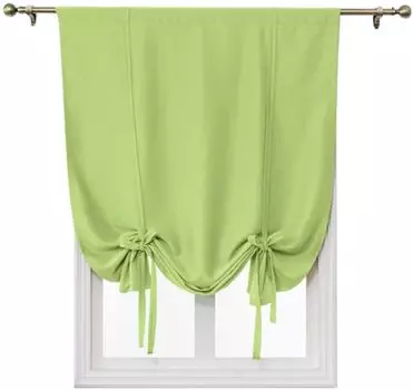 Шторы Topchances для окон, однотонные непрозрачные короткие шторы, римские шторы для загородного дома, римские короткие шторы для балкона, спальни, гостиной, кухни (зеленые, 100 х 120 см), зеленый