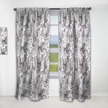 Шторы в богемном стиле Designart, белый