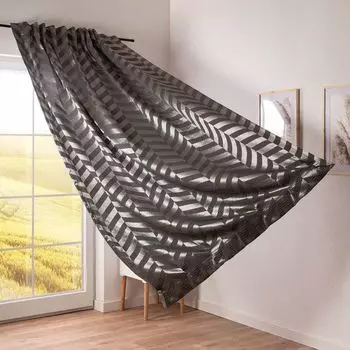 Шторы Willow Doubleface, двойная ткань, шеврон, антрацит, разные размеры, размер штор 245 см (В) x 140 см (Ш). Schner-Leben, серый