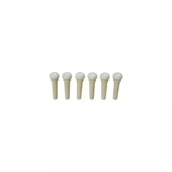 Штыри для моста для акустической гитары Graph Tech Tusq цвета слоновой кости, белая жемчужная точка