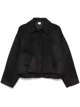 Шуба из джерси с меховым эффектом ASPESI, черный