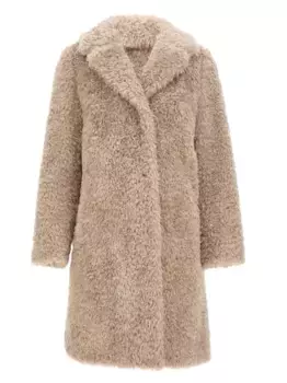 Шуба из искусственного меха на пуговицах Herno, нейтральный