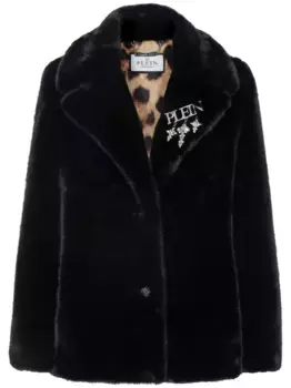 Шуба из искусственного меха Philipp Plein, черный