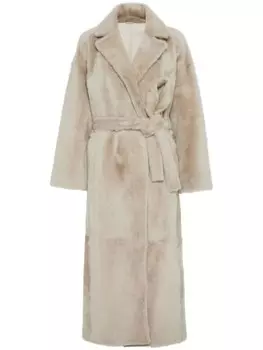 Шуба из овчины Brunello Cucinelli, нейтральный цвет