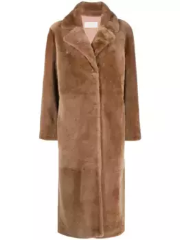 Шуба из шерсти мериноса YVES SALOMON, коричневый