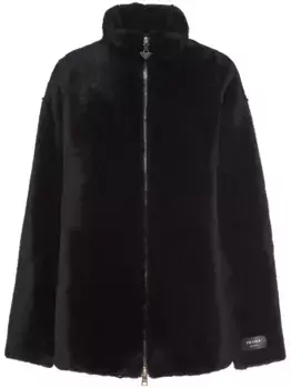Шуба с логотипом Prada, черный