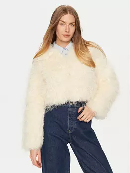 Шуба стандартного кроя Eleh, экрю