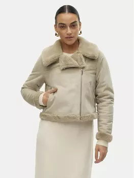 Шуба стандартного кроя Vero Moda, серый