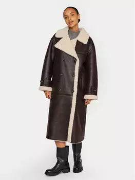 Шуба свободного кроя Vila, коричневый