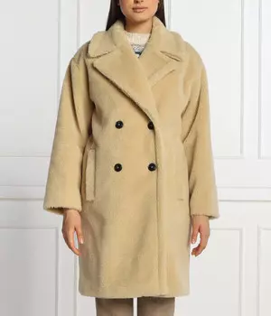 Шуба женская Marella искусственная с добавлением овчины, бежевый