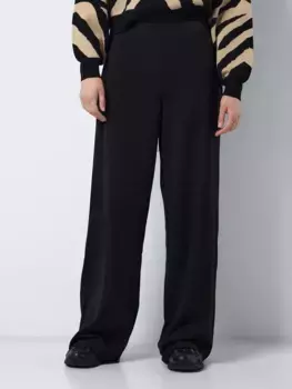 Шумные брюки подойдут к брюкам "NMBOB HW ELASTIC WIDE PANT JRS NOOS" Noisy May, черный