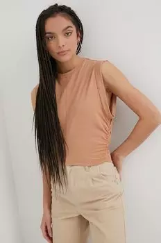 Шумный майский топ Noisy May, бежевый