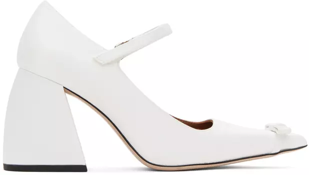 Shushu/Tong белые туфли на каблуке с бантиком