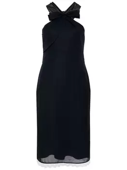 SHUSHU/TONG драпированное платье миди с бантом, синий