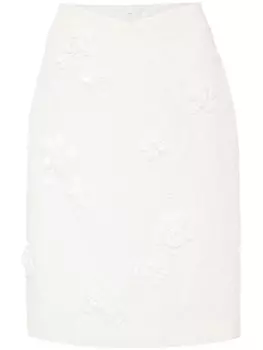 SHUSHU/TONG юбка с цветочной аппликацией, белый