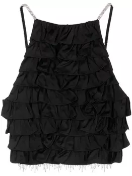 SHUSHU/TONG укороченный топ с кристаллами, черный