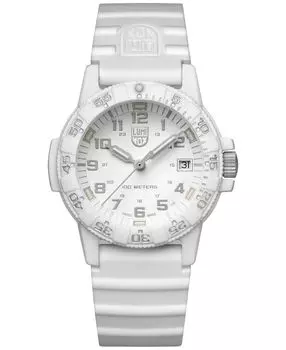 Швейцарские часы унисекс с кожаной обложкой Sea Turtle Dive, белый каучуковый ремешок, 39 мм Luminox