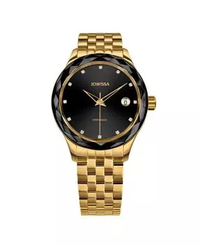 Швейцарские позолоченные женские часы Tiro, 38 мм, черный циферблат Jowissa, черный