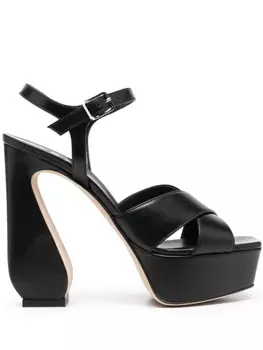 Si Rossi босоножки на скульптурном каблуке, черный