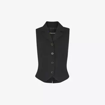 Sia однобортный укороченный жилет из смесовой шерсти Whistles, черный