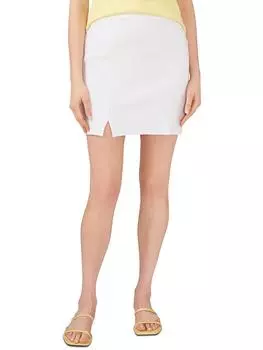 Sia Женская ребристая мини-юбка с застежкой-молнией Riley & Rae, цвет ultra white