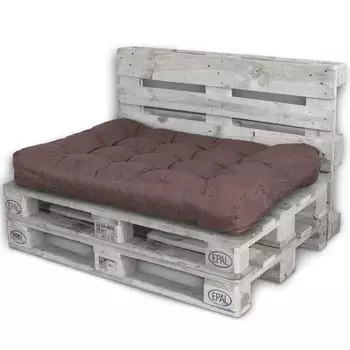 Сиденье-подушка, подушка сиденья, подушка стула 40х40х10 см из очень прочного композитного пенопласта, включая чехол, черный Lacestone, коричневый