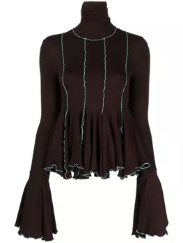 Siedres джемпер Renti с контрастной строчкой, коричневый