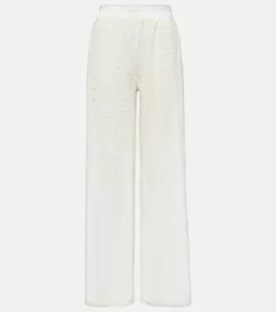 Sienna широкие брюки открытой вязки Melissa Odabash, белый