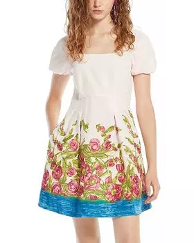 Сигнатурное мини-платье Ebbro с пышными рукавами Weekend Max Mara, мультиколор