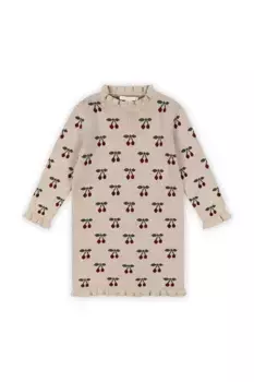 SIKA KNIT DRESS платье для маленькой девочки Konges Sljd, бежевый